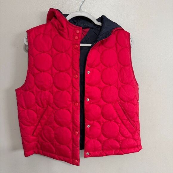 Tommy Jeans Tommy Hilfiger red cropped Quilted vest size XL - Picture 1 of 6